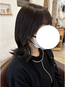 ヘアーチェリーコーク ランプ(HAIR CHERRY COKE Lamp) ◯ミディアムボブ×ミントグレー