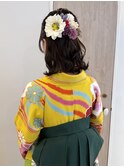 卒業式レトロハーフアップ