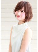 フォギーグレージュ☆透明感カラーで大人かわいいボブ☆