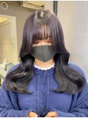 ba237黒髪ロングストレートニュアンスカラーオン眉ショート