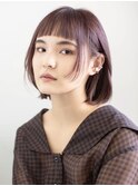 《丸顔さんに似合う》小顔オン眉　姫カットロブ　20代30代40代