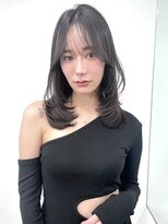 ヴェイン 渋谷(vain)&nbsp;★くびレイヤーエモージュ黒髪グレーベージュレイヤーロング前髪