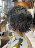 ウルフカルマパーマベリーショートアッシュブラック