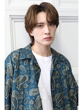 フルショウ 栄店(FURUSHO) 秋色ウェーブミディアムアップバング センターパート前髪パーマ