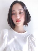Say.ひし形ボブアッシュブラックくびれボブ大人ショートボブ青山