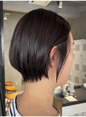 レディースショートボブワンカラーショコラブラウンカラー