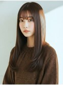 セミロング20代30代ストレートレイヤー前髪なし前髪あり越谷