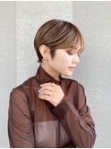 ハンサムショート/丸みショートボブ/20代30代40代50代/顔周り