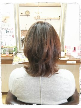 リン ヘアファクトリー アンド アイラッシュサロン(RIN) ふんわりミディアム＋ピンクベージュカラー