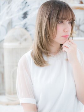 モッズヘア 上尾西口店(mod's hair) 外国人風ハイトーンカラー小顔くびれセミディc5上尾20代30代40代