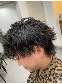 波巻きパーマメンズパーマメンズヘアツーブロックツイストパーマ