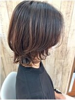 サイン(SIGN)&nbsp;前髪あり大人ショート30代40代50代白髪ぼかしボブルフネビージュ