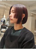 ステップボブ姫カットチェリーレッドモードスタイルツーブロック