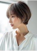 【透け感×清潔感】ショートボブ＋透明感カラー＋潤いケア