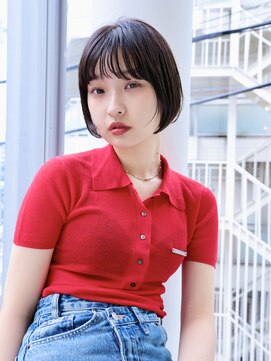 エムスラッシュ 表参道(M.SLASH) 切りっぱなし/前下がり/黒髪/ナチュラル/ぱっつんボブ/表参道