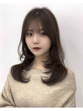 ★10代20代30代美髪オリーブグレージュ/ワンカールレイヤー