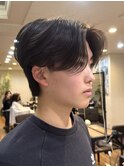 ニュアンスパーマカルマパーマツーブロック黒髪韓国マッシュ