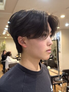 ノラキチジョウジ(NORA KICHIJOJI) ニュアンスパーマカルマパーマツーブロック黒髪韓国マッシュ