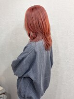 ムクヘアー(muk hair)&nbsp;【高発色】アプリコットオレンジ × 軽やかレイヤーミディ