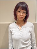 ミルクティーブロンド/ダークブルー/デジタルパーマ/刈谷/安城