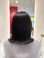 ラルーナアレックス 明石店(la luna alex)&nbsp;【艶まとまり】オリーブベージュ×大人可愛い切りっぱなしボブ
