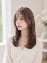 リズム(Lism) 【透け感ベージュ】韓国風レイヤー×シースルーバング