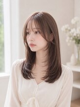 リズム(Lism) 【透け感ベージュ】韓国風レイヤー×シースルーバング