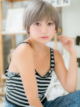 モッズヘア 上尾西口店(mod's hair) 斜めバングxクリアベージュの大人ボブa