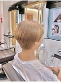 ブロンドマッシュショート 群馬太田ショートヘア