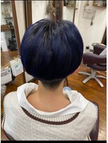 美容室 メザミー MESAMIES 奥行きショート刈り上げツーブロックマニッシュショート黒髪暗髪