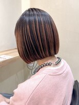 ヒビヲ(HIBIO) ショートボブタッセルボブ切りっぱなしボブハイトーンカラー韓国