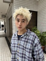 ブロンドスパイキーショート/イメチェン/刈り上げなし/眉毛