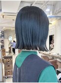 タッセルボブダブルカラー切りっぱなしボブ外ハネボブ顔周り30代