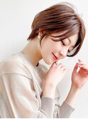 ★グレージュブリーチなしショートカットショートパーマカラー