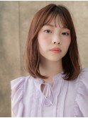 ウォームブラウン/ショコラブラウン/セミディ/内巻き/透明感e