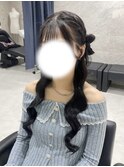 リボンハーフアップ/心斎橋ヘアセット