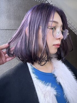 イエナ 渋谷(IENA) ダークラベンダーグレージュミディアムレイヤー韓国巻き