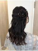 フラワーハーフアップ