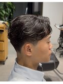 ラフカール　ニュアンスパーマ　リバースセンターパート　メンズ