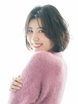 ヘアーサロン ラフリジー(Loufreasy)&nbsp;【アディクシーカラー】で暗髪アッシュ×ふんわりミニボブ