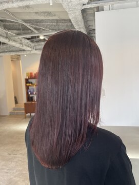 セーヌパス(CEINE PATH) ノンアルカリ矯正で艶髪ワンカール☆カシスカラー【中目黒】
