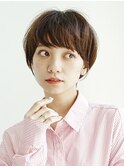 くびれショート・ボブ/丸顔/前髪あり/絶壁解消/40代/30代/長め