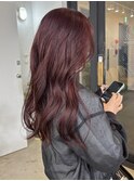 ブリーチなしダブルカラーチェリーレッド