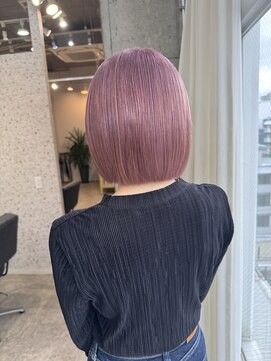 ラニヘアサロン(lani hair salon) ピンクカラー/ブリーチ/丸みショートボブ/ダブルカラー