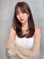Moalana 名古屋 栄/髪質改善/縮毛矯正/レイヤー【モアラナ】 ダークパープル/レイヤーボブ/顔周りレイヤー/ミルクブラウン
