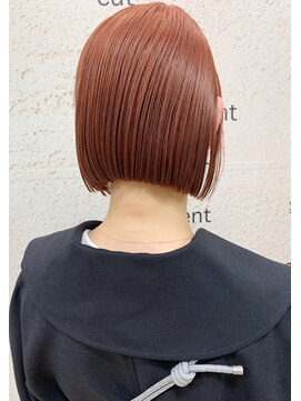 モリオ フロム ロンドン サッポロファクトリー店(morio FROM LONDON) 【morio札幌】オレンジカラー 大人かわいいぱつっとボブ