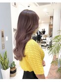 大人可愛い韓国顔まわりカットレイヤーカット美髪ネビージュ