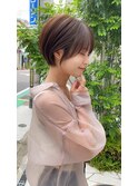 10代20代丸み低め前下がり束感簡単スタイリングショートボブ