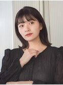 くびレイヤー似合わせカットイメチェンフルバンググレージュ
