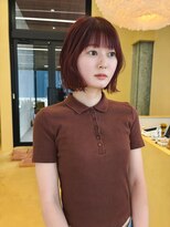 スニュウ(snuw)&nbsp;【snuw_hotaru】チェリーレッド暖色カラーボブ